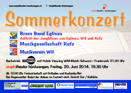 www.amphitheater-huentwangen.ch  Amphitheater Hüntwangen Sommerkonzert Brass Band Eglisau