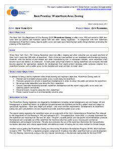 Real estate / Property law / Urban studies and planning / Waterfront / Setback / Williamsburg /  Brooklyn / Maritime Industrial Zoning Overlay District / Toronto waterfront / Real property law / Land law / Zoning