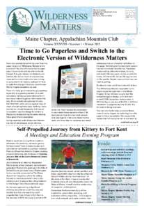 Wilderness 	 Matters Maine Chapter Appalachian Mountain Club PO Box 1534