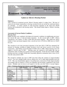 Alberta Finance and Enterprise - Economic Spotlight - June 4, 2008