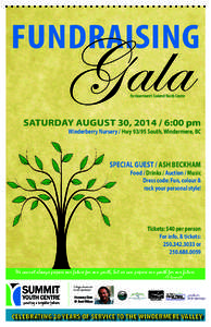 FUNDRAISING  Gala for Invermere’s Summit Youth Centre  SATURDAY AUGUST 30, [removed]:00 pm