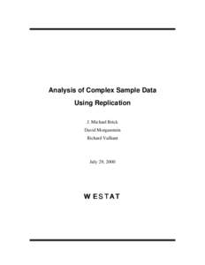 Design of experiments / Resampling / Data analysis / Balanced repeated replication / Bootstrapping / Replication / Standard error / Variance / Estimation theory / Statistics / Sampling / Statistical inference