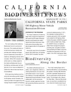 C A L I F O R N I A BIODIVERSITY NEWS California Biodiversity Council Spring/Summer 2007 Vol. 14 No. 1