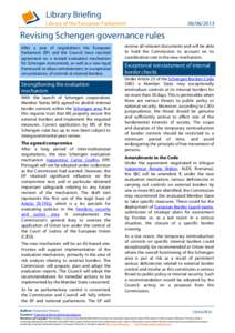 Revising Schengen governance rules