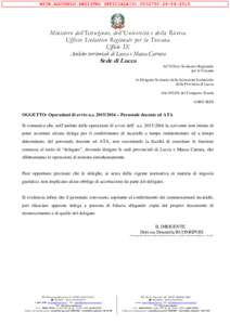 MIUR.AOOUSPLU.REGISTRO UFFICIALE(U2015  Ministero dell’Istruzione, dell’Università e della Ricerca Ufficio Scolastico Regionale per la Toscana Ufficio IX Ambito territoriale di Lucca e Massa Carrara