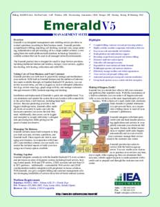 Billing . RADIUS/AAA . Pre-Paid Cards . VoIP . Wireless . DSL . Provisioning . Automation . CRM . Hotspot . ISP . Hosting . Rating . IP Metering . POS  EmeraldV5 MANAGEMENT SUITE Overview Emerald is an integrated managem