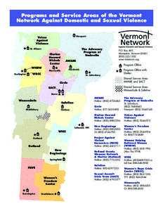 Programs and Service Areas of the Vermont Network Against Domestic and Sexual Violence Newport Voices Against