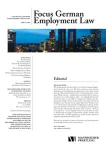 a newsletter from mannheimer swartling april 2010 Focus German Employment Law