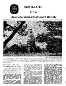 NEWSLETTER Of The American Musical Instrument Society Vol. XII, No.1