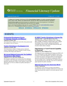 Financial Literacy Update(November/December 2012)