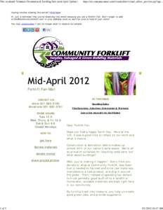 This weekend: Volunteer Orientation & Seedling Sale (mid-April Update)