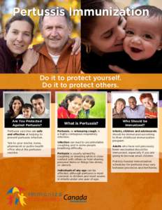 Pertussis Immunization  Do it to protect yourself. Do it to protect others.  Are You Protected