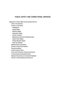 Maryland FY 2005 State Budget Volume 2 Public Safety and Correctional Services