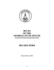 RULES OF THE GEORGIA STATE SENATE