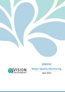 WBDEM Water Quality Monitoring