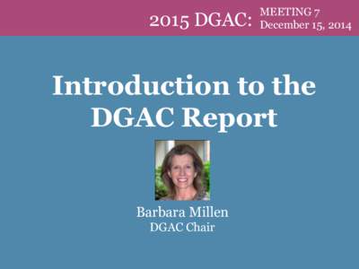 Introduction to DGAC Report