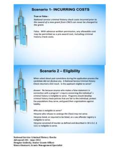National Service Criminal History Checks Advanced[removed]June 2012 Douglas Godesky, Senior Grants Officer Kinza Ghaznavi, Grants Management Specialist  