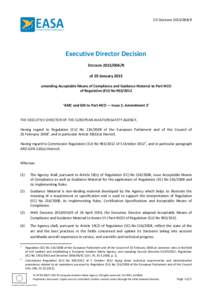 ED DecisionR  Executive Director Decision DECISIONR of 29 January 2015 amending Acceptable Means of Compliance and Guidance Material to Part-NCO