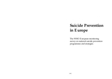 EUR[removed]ORIGINAL: ENGLISH EDITED Suicide Prevention in Europe