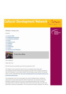 E-bulletin from the Cultural Development Network, February 2013