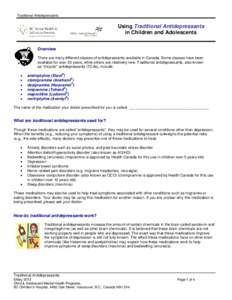 Microsoft Word - Traditional Antidepressants medication information - May 2013.doc