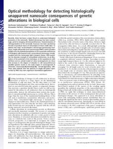 Optical methodology for detecting histologically unapparent nanoscale consequences of genetic alterations in biological cells Hariharan Subramaniana,1, Prabhakar Pradhana, Yang Liua, Ilker R. Capoglua, Xu Lia,b, Jeremy D