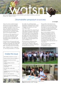 Species and Communities Branch newsletter for species and ecological communities conservation Febuary 2013 Volume 19, Issue 1 Stromatolite symposium a success By Val English