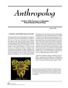 Anthropolog Newsletter of The Department of Anthropology National Museum of Natural History Summer 2005