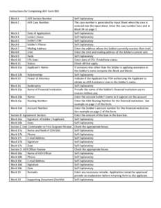 Instructions for Completing AER Form 900 Block 1 Block 2 AER Section Number AER Case Number: