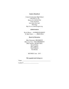 Student Handbook Central Community High School 7740 Old U.S. 50 Breese, IL[removed][removed]Fax[removed]