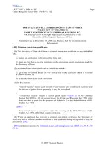 UK ST 1997 c 50 Pt V s 112 United Kingdom Statute 1997 c 50 Pt V s 112 Page 1  SWEET & MAXWELL UNITED KINGDOM LAW IN FORCE