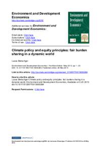 Environment and Development  Economics http://journals.cambridge.org/EDE Additional services for Environment and   Development Economics: