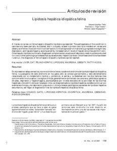 Artículos de revisión Lipidosis hepática idiopática felina Salomé Koloffon Tella*