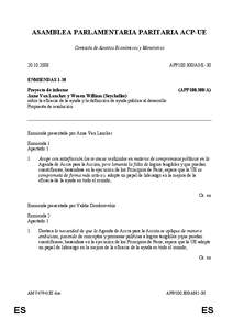 ASAMBLEA PARLAMENTARIA PARITARIA ACP-UE Comisión de Asuntos Económicos y Monetarios[removed]APP100.300/AM1-30