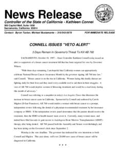 Press Release - CONNELL ISSUES 
