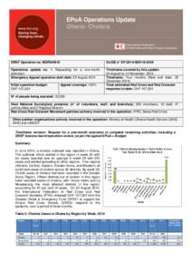 EPoA Operations Update Ghana: Cholera DREF Operation no. MDRGH010  GLIDE n° EP[removed]GHA