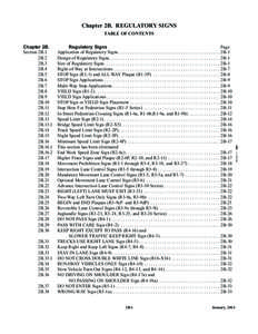 Chapter 2B. REGULATORY SIGNS Chapter 2B. Section 2B.1 2B.2 2B.3 2B.4