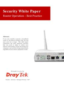 DrayTek White Paper - Security Best Practice.docx