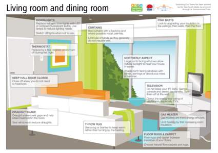 Living room and dining room  Sustaining Our Towns has been assisted by the New South Wales Government through its Environmental Trust.