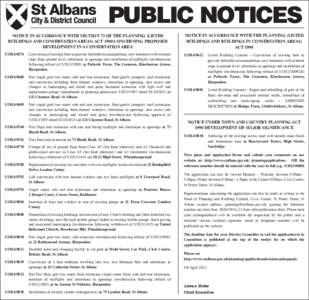 PUBLIC NOTICES NOTICE IN ACCORDANCE WITH SECTION 73 OF THE PLANNING (LISTED BUILDINGS AND CONSERVATION AREAS) ACT 1990 CONCERNING PROPOSED DEVELOPMENT IN A CONSERVATION AREA[removed]