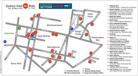 Geography of Australia / Darlinghurst /  New South Wales / Potts Point /  New South Wales / Woolloomooloo /  New South Wales / East Sydney /  New South Wales / Surry Hills /  New South Wales / Rushcutters Bay /  New South Wales / Stanley Street /  East Sydney / Paddington /  New South Wales / Suburbs of Sydney / Sydney / Geography of New South Wales