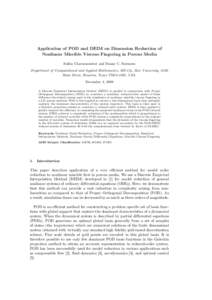 Application of POD and DEIM on Dimension Reduction of Nonlinear Miscible Viscous Fingering in Porous Media Saifon Chaturantabut and Danny C. Sorensen Department of Computational and Applied Mathematics, MS-134, Rice Univ