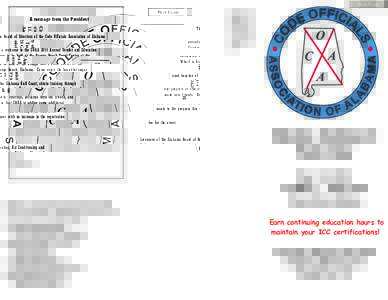 Print Form  The Board of Directors of the Code Officials Association of Alabama extends a welcome to the COAA 2014 Annual Vendor and Education Conference to be held at the Orange Beach Event Center at the Wharf in Orange