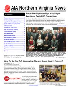 AIA Northern Virginia News  Volume LII, Issue 6 November /December 2014
