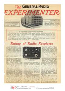Rating of Radio Receiviers - GenRad Experimente Nov 1928