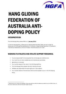 Drugs in sport / Doping in sport / Olympic Games / World Anti-Doping Agency / Australian Sports Anti-Doping Authority / United States Anti-Doping Agency / Drugs in sport in Australia