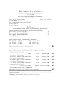 Documenta Mathematica Journal der Deutschen Mathematiker-Vereinigung Gegr¨ undet[removed]http://www.math.uni-bielefeld.de/documenta/