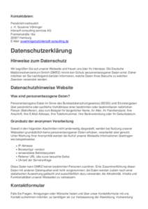 Kontaktdaten: Persönlich/vertraulich z. H. Susanne Vöhringer intersoft consulting services AG Frankenstraße 18a[removed]Hamburg