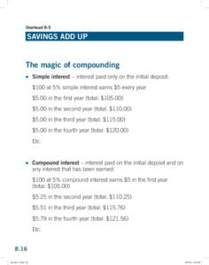 Overhead 8-5  SAVINGS ADD UP The magic of compounding 