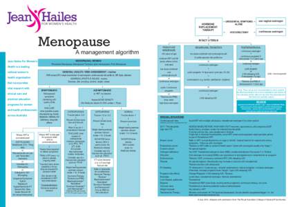HORMONE REPLACEMENT THERAPY Menopause Health is a leading